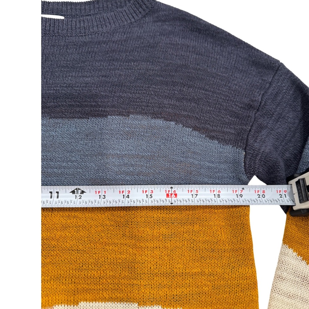 Garnet Hill Sweater, Skyline Linen, Organic-Cotton, wavy  
landscape Size M - Picture 7 of 8